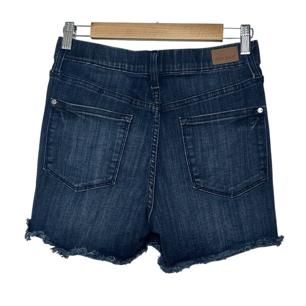 JUDY BLUE Jean Shorts Women Medium Blue Cut-Off Stretch‎ Classic pull On Basic